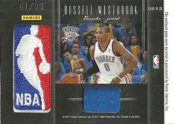 2010-11 Panini Elite Black Box - Passing the Torch Materials #28 Gary Payton / Russell Westbrook Back