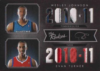 2010-11 Panini Elite Black Box - The Rookies Materials Dual Prime #10 Wesley Johnson / Evan Turner Front