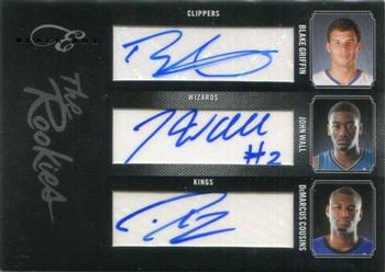 2010-11 Panini Elite Black Box - The Rookies Signatures Triple #1 Blake Griffin / John Wall / DeMarcus Cousins Front