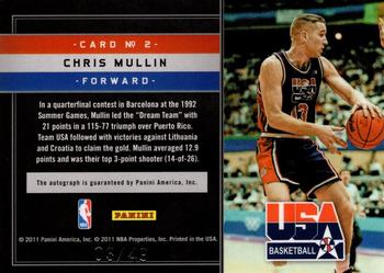 2010-11 Panini Elite Black Box - USA Basketball Patches Signatures #2 Chris Mullin Back