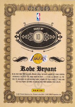 2010-11 Panini Gold Standard - 24-Karat Kobe #10 Kobe Bryant Back