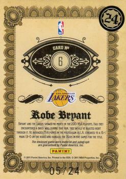 2010-11 Panini Gold Standard - 24-Karat Kobe Materials Signatures Prime #6 Kobe Bryant Back
