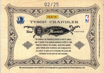2010-11 Panini Gold Standard - Gold Crowns Materials Signatures Prime #20 Tyson Chandler Back