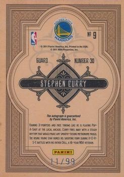 2010-11 Panini Gold Standard - Gold Mining Signatures #9 Stephen Curry Back