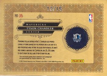 2010-11 Panini Gold Standard - Gold Nuggets Materials Signatures Prime #35 Tyson Chandler Back