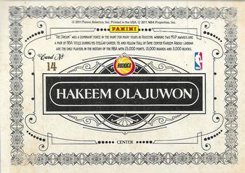 2010-11 Panini Gold Standard - Golden Age #14 Hakeem Olajuwon Back