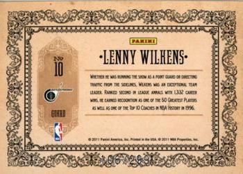 2010-11 Panini Gold Standard - Golden Anniversary #10 Lenny Wilkens Back