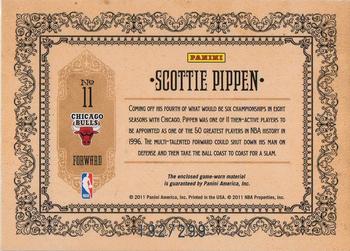 2010-11 Panini Gold Standard - Golden Anniversary Materials #11 Scottie Pippen Back