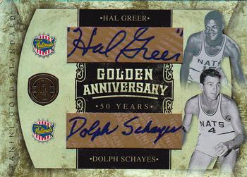 2010-11 Panini Gold Standard - Golden Anniversary Signatures Dual #6 Hal Greer / Dolph Schayes Front