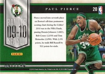 2010-11 Panini Limited - Banner Season #20 Paul Pierce Back