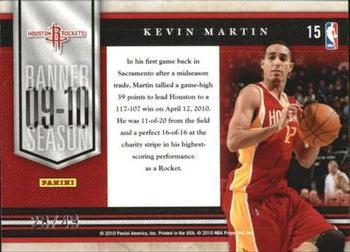 2010-11 Panini Limited - Banner Season Silver Spotlight #15 Kevin Martin Back