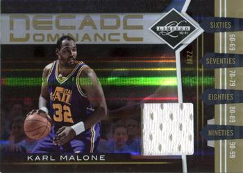 2010-11 Panini Limited - Decade Dominance Materials #15 Karl Malone Front
