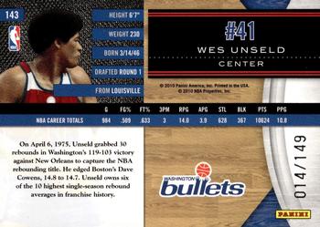 2010-11 Panini Limited - Silver Spotlight #143 Wes Unseld Back