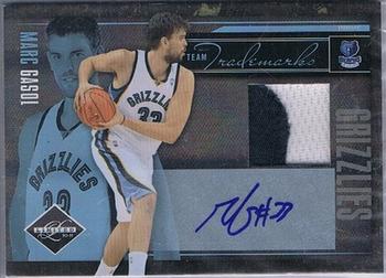 2010-11 Panini Limited - Team Trademarks Materials Signatures #16 Marc Gasol Front