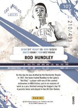 2010-11 Panini Rookies & Stars - Gold #107 Rod Hundley Back