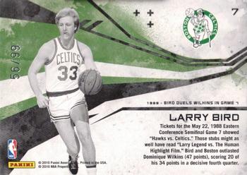 2010-11 Panini Rookies & Stars - Moments in Time Black #7 Larry Bird Back
