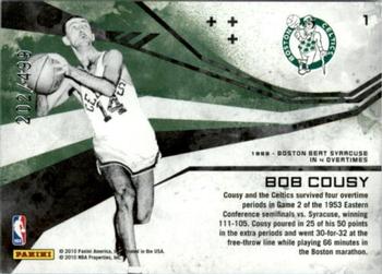 2010-11 Panini Rookies & Stars - Moments in Time Gold #1 Bob Cousy Back