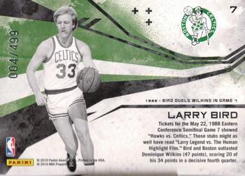 2010-11 Panini Rookies & Stars - Moments in Time Gold #7 Larry Bird Back