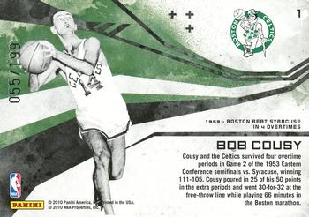 2010-11 Panini Rookies & Stars - Moments in Time Holofoil #1 Bob Cousy Back