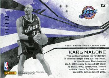 2010-11 Panini Rookies & Stars - Moments in Time Holofoil #12 Karl Malone Back