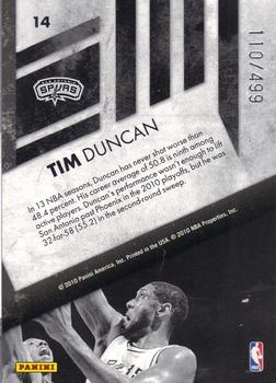 2010-11 Panini Rookies & Stars - Sharp Shooters Gold #14 Tim Duncan Back