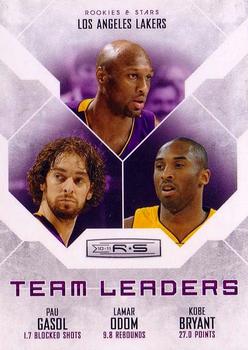 2010-11 Panini Rookies & Stars - Team Leaders #13 Pau Gasol / Lamar Odom / Kobe Bryant Front