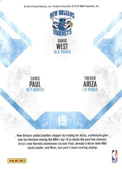 2010-11 Panini Rookies & Stars - Team Leaders #19 Chris Paul / David West / Trevor Ariza Back