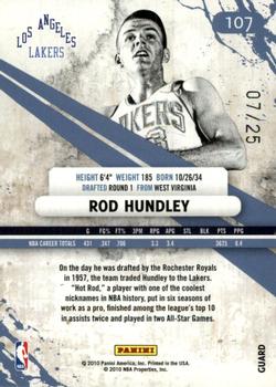 2010-11 Panini Rookies & Stars Longevity - Sapphire #107 Rod Hundley Back