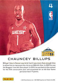 2010-11 Panini Season Update - All-Stars #4 Chauncey Billups Back
