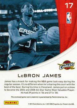 2010-11 Panini Season Update - All-Stars Materials #17 LeBron James Back