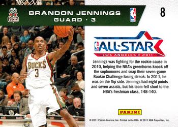 2010-11 Panini Season Update - Rookie Challenge #8 Brandon Jennings Back