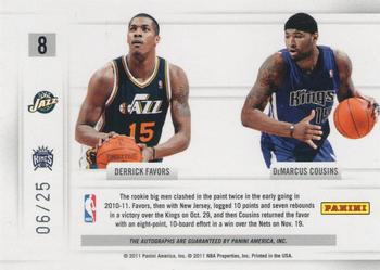 2010-11 Panini Season Update - Rookie Duals Signatures #8 DeMarcus Cousins / Derrick Favors Back