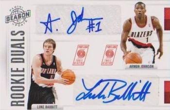 2010-11 Panini Season Update - Rookie Duals Signatures #31 Luke Babbitt / Armon Johnson Front