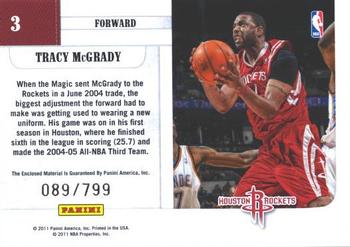 2010-11 Panini Season Update - Throwback Threads #3 Tracy McGrady Back