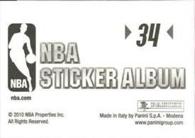 2010-11 Panini Stickers #34 Ronny Turiaf Back