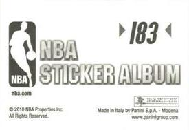 2010-11 Panini Stickers #183 Brad Miller Back
