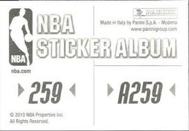 2010-11 Panini Stickers #259 Utah Jazz Logo Back