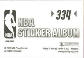 2010-11 Panini Stickers #334 2010 vs Boston Celtics Back