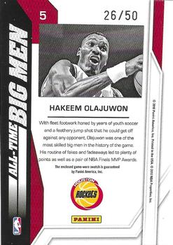 2010-11 Panini Threads - All-Time Big Men Materials Prime #5 Hakeem Olajuwon Back