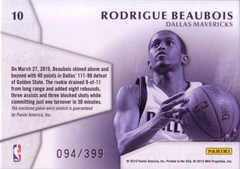 2010-11 Panini Threads - Century Collection Materials #10 Rodrigue Beaubois Back
