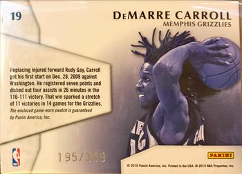 2010-11 Panini Threads - Century Collection Materials #19 DeMarre Carroll Back