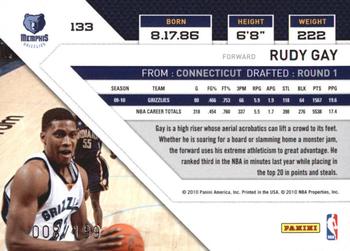 2010-11 Panini Threads - Century Proof Silver #133 Rudy Gay Back