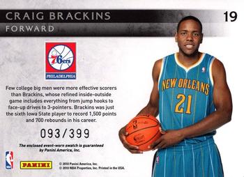 2010-11 Panini Threads - Rookie Collection Materials #19 Craig Brackins Back
