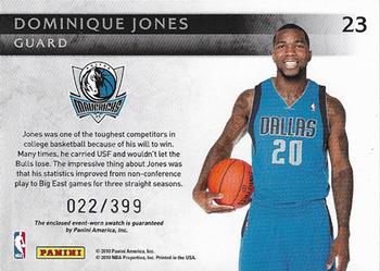 2010-11 Panini Threads - Rookie Collection Materials #23 Dominique Jones Back