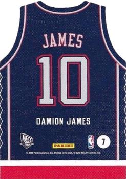 2010-11 Panini Threads - Rookie Team Threads Away #7 Damion James Back