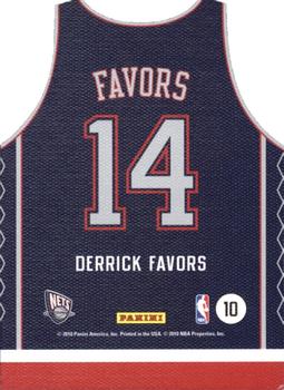 2010-11 Panini Threads - Rookie Team Threads Away #10 Derrick Favors Back