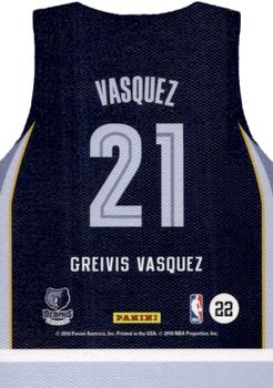 2010-11 Panini Threads - Rookie Team Threads Away #22 Greivis Vasquez Back