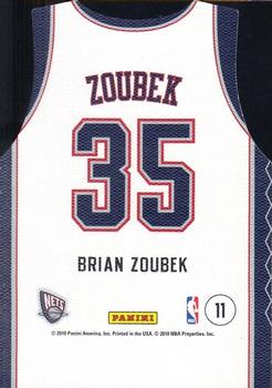 2010-11 Panini Threads - Rookie Team Threads Home #11 Brian Zoubek Back