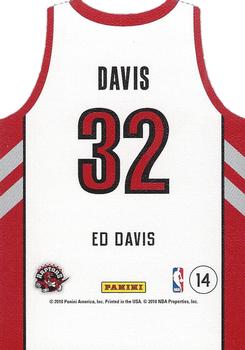 2010-11 Panini Threads - Rookie Team Threads Home #14 Ed Davis Back
