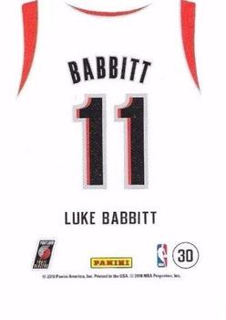 2010-11 Panini Threads - Rookie Team Threads Home #30 Luke Babbitt Back